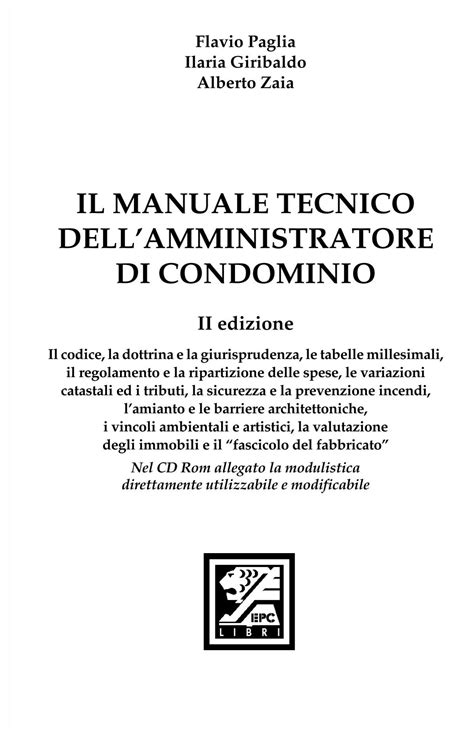 Il Manuale Tecnico Dell Amministratore Di Condominio Epc