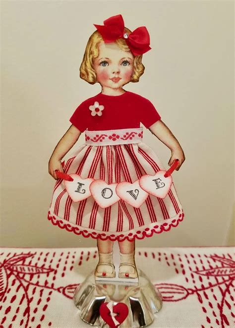 Valentine Paper Doll Vintage Paper Doll Paper Doll Dress Paper Dolls