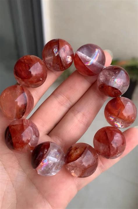 Rare Natural Rainbow Red Hematoid Lepidocrocite Quartz Beaded Etsy Uk