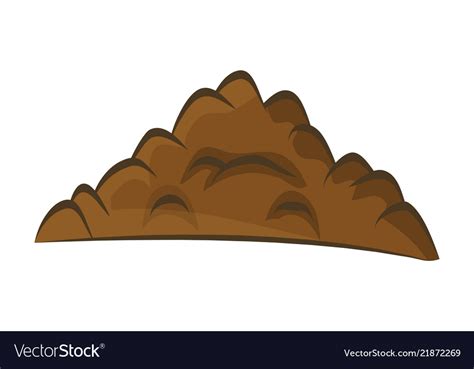 Pile Of Ground Heap Soil Isolated On White Vector Image