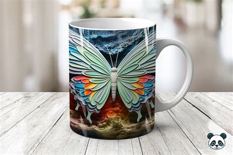 Butterfly 3D Mug Wrap Sublimation Graphic By Pandastic Creative Fabrica