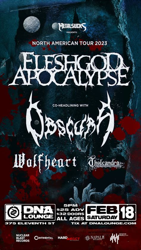 Dna Lounge Fleshgod Apocalypse Obscura 18 Feb 2023 Sat