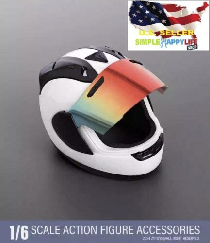 Scale White Motorcycle Helmet For Figure Phicen Worldbox Hot Toys Usa Ebay