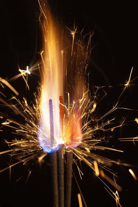 Fire and sparks closeup stock photo. Image of firework - 28094116