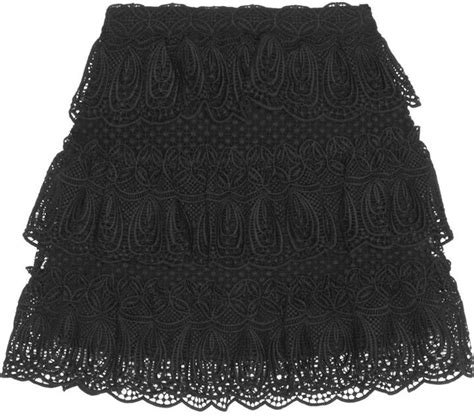 Self Portrait Tiered Guipure Lace Mini Skirt Shopstyle Lace Mini