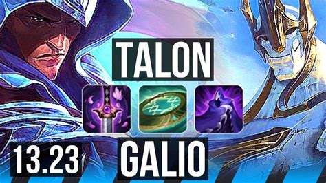 TALON Vs GALIO MID 3 1M Mastery 9 Solo Kills 400 Games KR