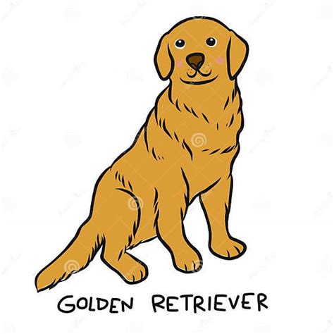 Ilustración De Caricatura De Perro Recuperador De Oro Ilustración Del