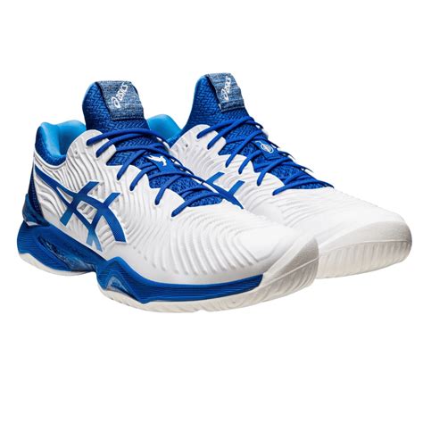 T Nis Asics Court Ff Novak Clay Branco E Azul Masculino