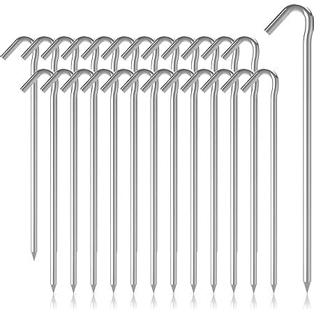 25 PCS Tent Pegs Heavy Duty Metal Galvanised Garden Stakes For Camping