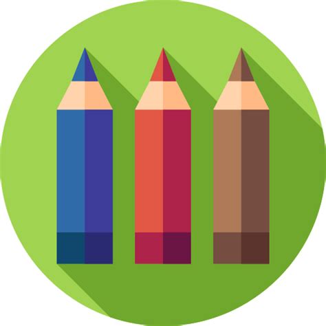 Color Pencil Flat Circular Flat Icon