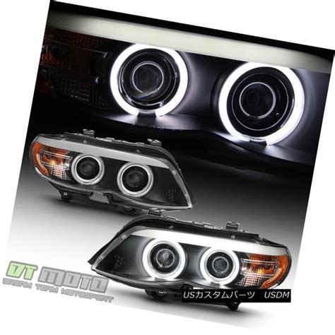 ヘッドライト ブラック2004 2006 BMW E53 X5 LED CCFLエンジェルアイDRLプロジェクターヘッドライトヘッドランプ