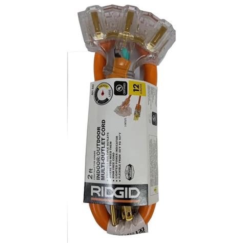 Ridgid Ft Heavy Duty Indoor Outdoor Extension Cord With