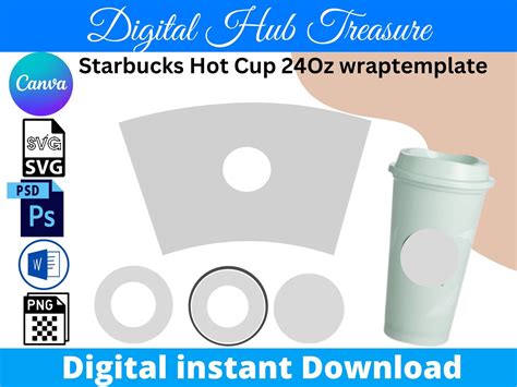 Starbucks Hot Cup Template Svg Oz Starbucks Full Wrap Template Svg Oz Hot Cup Template
