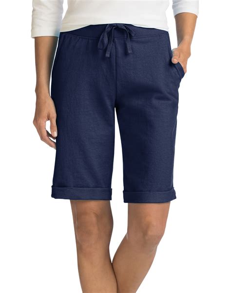 Hanes Womens French Terry Bermuda Shorts