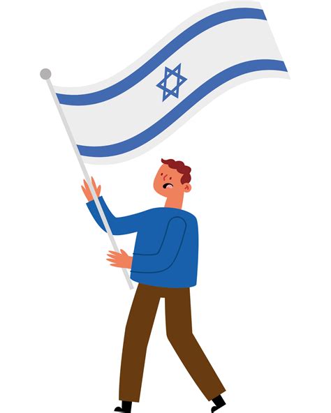 Israel Flag Man Holding Israel Flag 49655007 Png