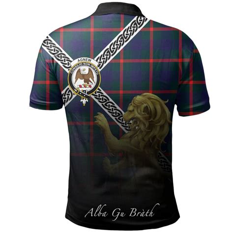 Scottish Agnew Modern Clan Crest Tartan Polo Shirt Celtic With