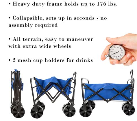 Collapsible Wagon With Telescoping Handle Utility Cart