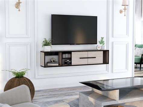 Ebern Designs Meuble télé flottant pour téléviseur de 55 po ou moins