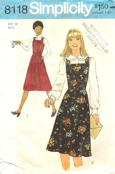 Simplicity Misses Jumper Pinafore Dress Pattern Dress Sewing