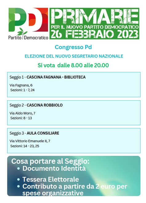 Primarie Pd 26 Febbraio 2023