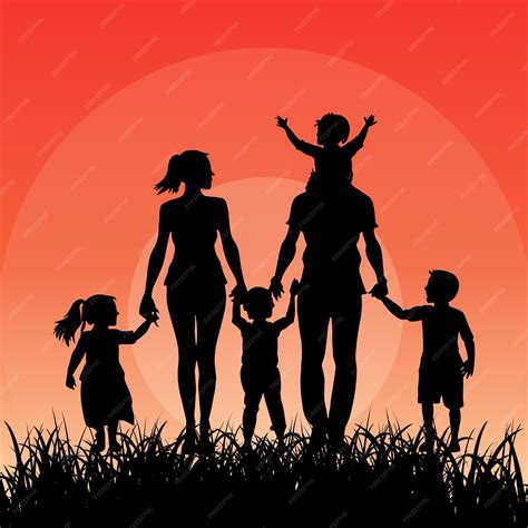 Premium Vector | Families silhouette