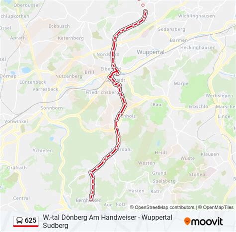 625 Route Fahrpläne Haltestellen Karten Wuppertal Berghausen