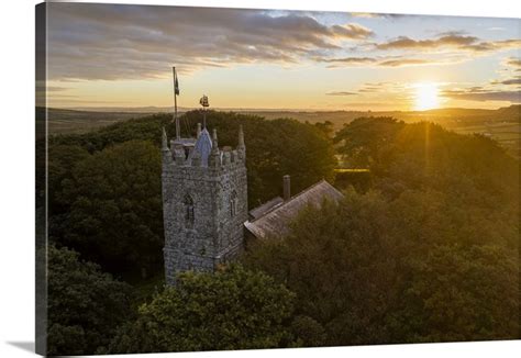 St. Dennis Parish Church Emerging From Trees, St. Dennis, Cornwall ...