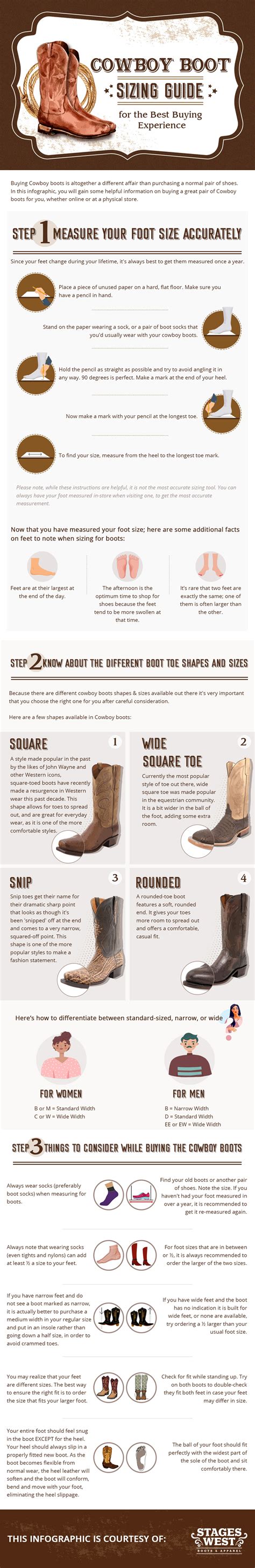 Cowboy Boot Sizing Guide - Stages West