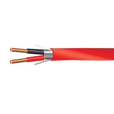 14 Awg 2c Solid Fplp Plenum Rated Shielded Fire Alarm Cable Red 1000