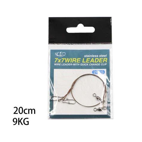 2pcs Pack Fishing Line Steel Wire Leader With Snap Swivels Wire