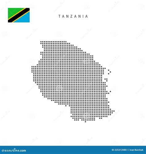 Pixel Map Of Tanzania Vector Dotted Map Of Tanzania Isolated On White