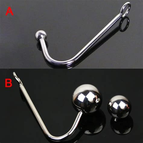 Zenbala Sex Stainless Steel Anal Hook With Removable Balls Bondage Anal Plug Funny Toyssteel