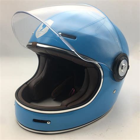 Fiberglass Dot Ece Vintage Retro Full Face Motorcycle Helmets