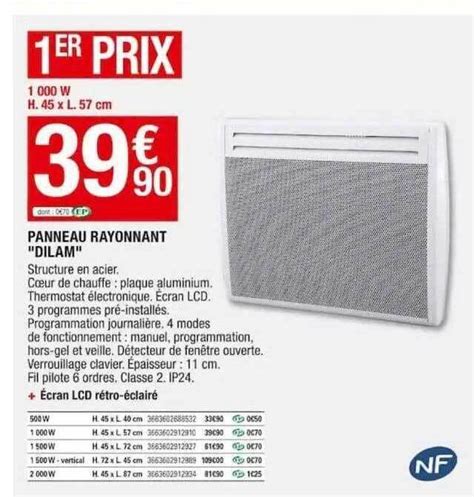 Promo Panneau rayonnant chez Brico Dépôt