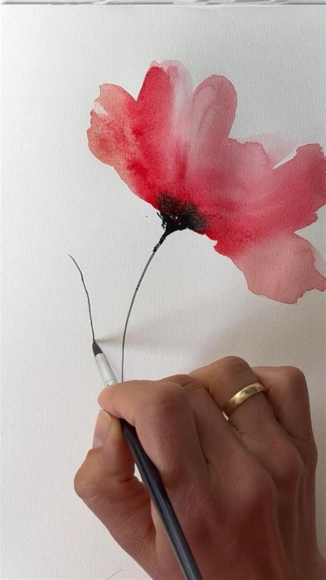 How To Paint A Stunning Watercolor Red Poppy Watercolor Flowers