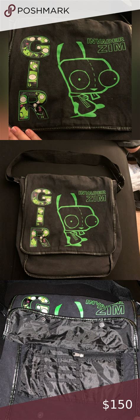 Rare 2007 Invader Zim Gir Messenger Bag Invader Zim Girly Bags