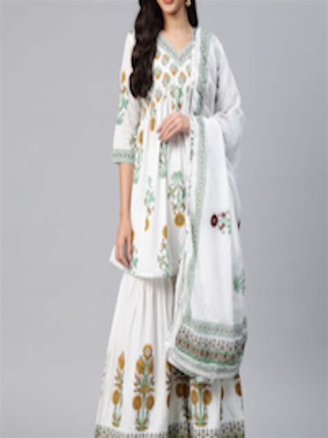 Buy Kalini Women Floral Printed Regular Kurta With Sharara With