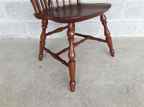 Ethan Allen Early American Cherry Windsor Brace Back Side Chairs Set