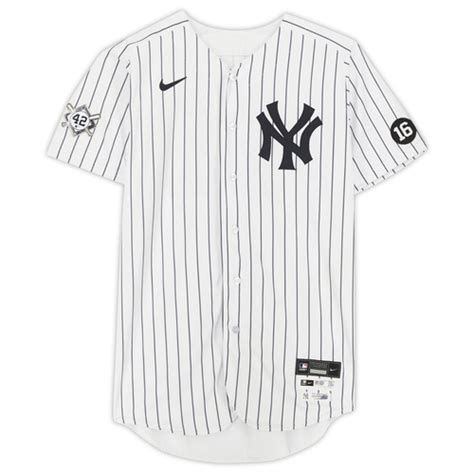 Clint Frazier New York Yankees Nike Game Used 42 White Pinstripe Jackie Robinson Day Jersey