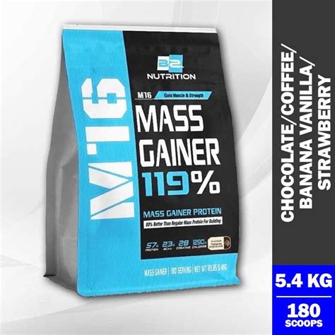 Bs Nutrition M16 Mass 54kg 180 Scoops Mass Gainer Weight Gainer Mass Protein Increase