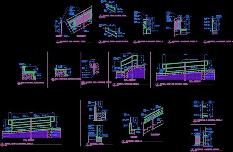 Handrail Layout Details Steel Angles Cad Files Dwg Files 51 Off