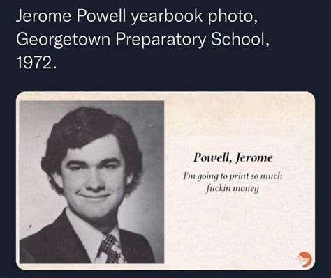 Jerome Powell Yearbook Photo Georgetown Preparatory School 1972