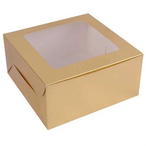 Non Printed Duplex Paper Cake Packaging Box Gram With Window At