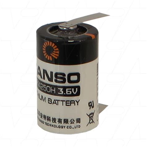Fanso ER14250H/T 1/2AA size 3.6V 1200mAh Lithium Thionyl Chloride ...