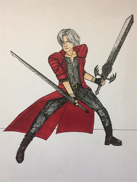 Finished my fan art of Dante from DMC5! Enjoy! : r/DevilMayCry