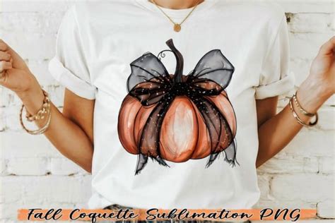 Coquette Fall Autumn Pumpkin Sublimation Graphic By Nadinestore