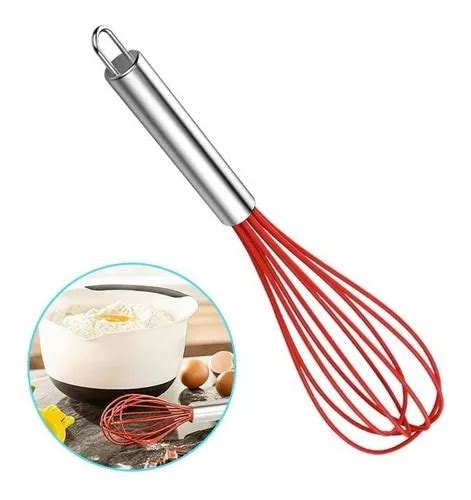 Batedor De Ovos E Massas Fouet Manual Inox E Silicone 29 5cm Cor