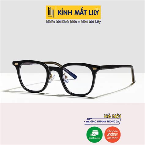 Gọng kính nhựa mắt vuông nam LILYEYEWEAR chắc chắn thanh nhẹ phụ kiện