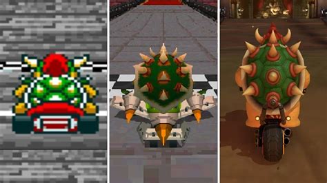 Evolution Of Bowser Castle Tracks In Mario Kart Games Youtube