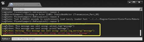 Scripting The Editor Using Python Unreal Engine Documentation